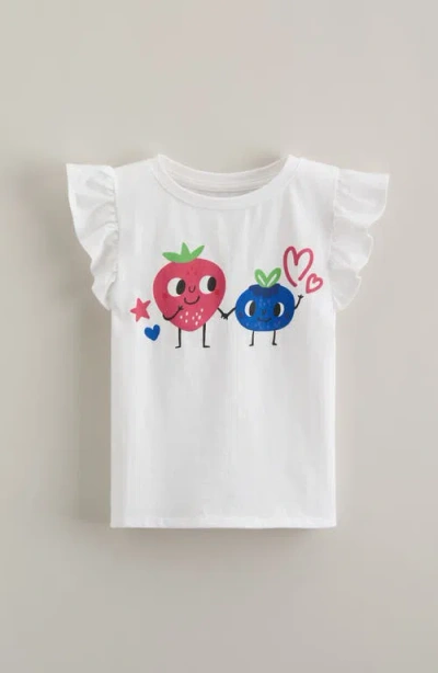 Tucker + Tate Kids' Flutter Sleeve Cotton Graphic T-shirt In White