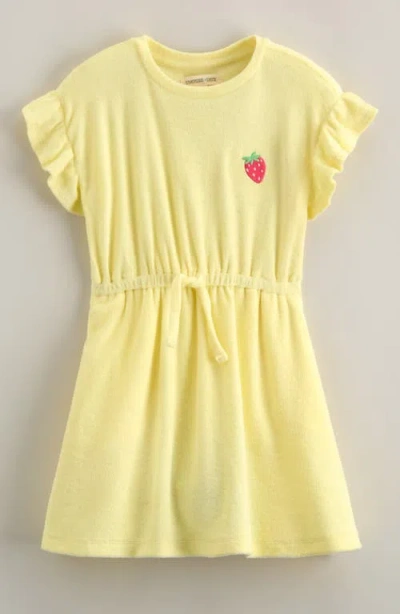 Tucker + Tate Kids' Flutter Sleeve Cotton Terry Dress In Yellow