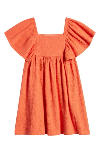 Tucker + Tate Kids' Flutter Sleeve Dress In Orange Ember