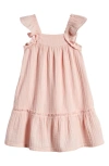 Tucker + Tate Kids' Flutter Sleeve Tiered Dress In Pink English