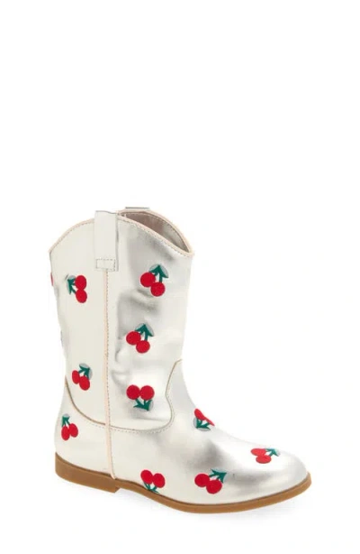 Tucker + Tate Kids' Gabi Cherry Embroidery Western Boot In Multi