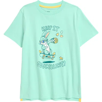 Tucker + Tate Kids' Graphic T-shirt In Green Yucca Skating Bunny