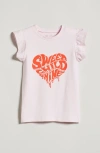 Tucker + Tate Kids' Heart Flutter Sleeve Cotton Graphic T-shirt In Pink Shade Sweet Child