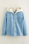 Tucker + Tate Kids' Hooded Button-up Chambray Shirt In Blue