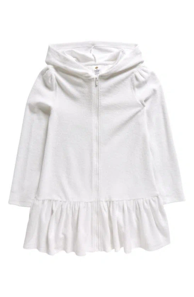Tucker + Tate Kids' Hooded Terry Cover-up Dress In White