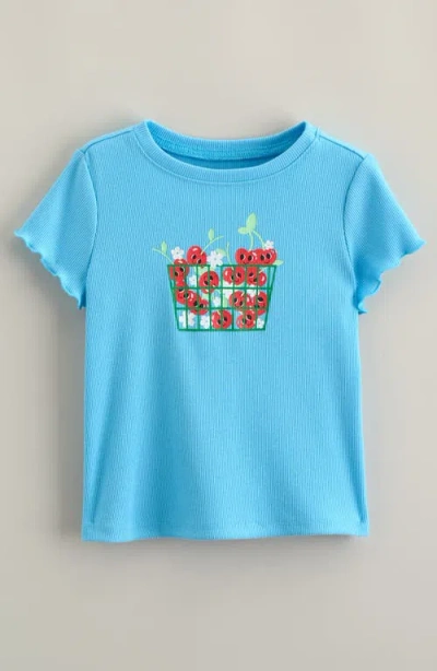 Tucker + Tate Kids' Lettuce Trim Cotton Blend Rib Graphic T-shirt In Blue
