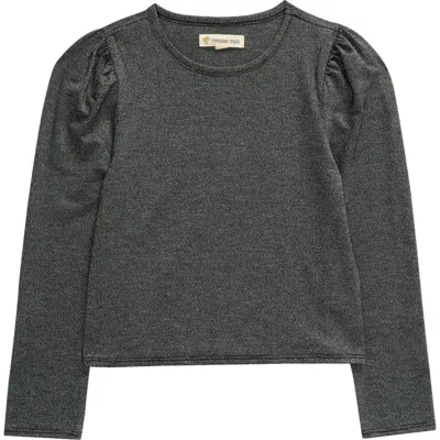 Tucker + Tate Kids' Metallic Long Sleeve T-shirt In Black- Silver Sparkle
