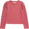 Tucker + Tate Kids' Metallic Long Sleeve T-shirt In Red Goji- Silver Sparkle