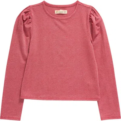 Tucker + Tate Kids' Metallic Long Sleeve T-shirt In Red Goji- Silver Sparkle