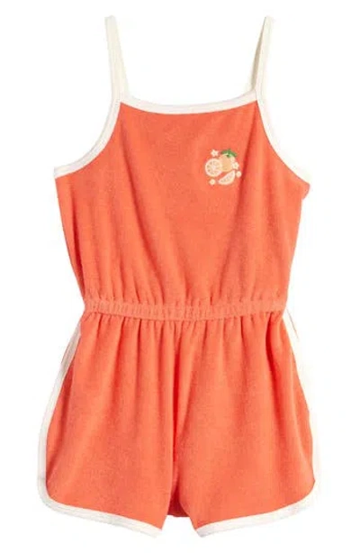 Tucker + Tate Kids' Organic Cotton Terry Romper In Orange Ember Orange Slice