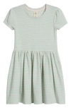 Tucker + Tate Kids' Pointelle Puff Sleeve Stretch Cotton Dress In Gray
