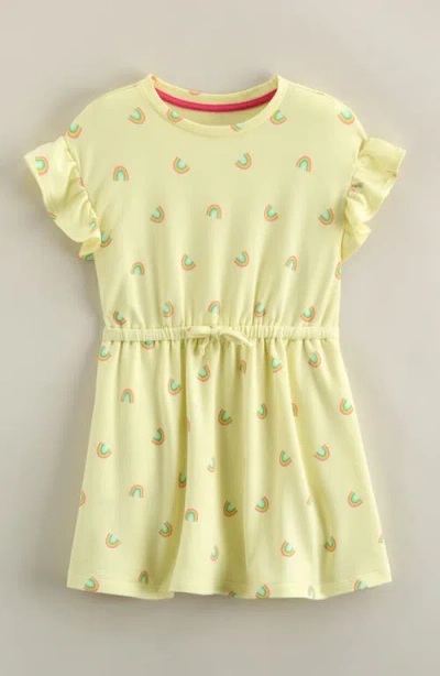 Tucker + Tate Kids' Print Flutter Sleeve Fleece Dress In Yellow