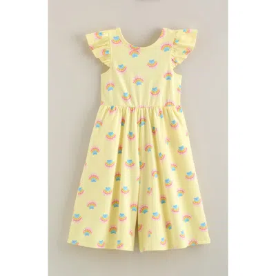 Tucker + Tate Kids' Print Flutter Sleeve Romper In Yellow