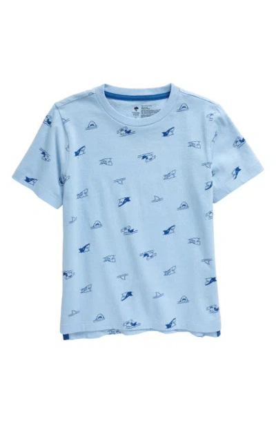 Tucker + Tate Kids' Print T-shirt In Blue Placid Shark Buddies