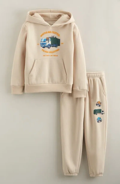 Tucker + Tate Kids' Printed Kanga Sweatshirt & Sweatpants Set In Brown