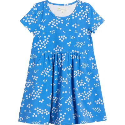Tucker + Tate Kids' Printed Stretch Cotton Blend T-shirt Dress In Blue Palace Charlotte Floral