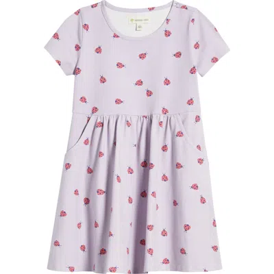 Tucker + Tate Kids' Printed Stretch Cotton Blend T-shirt Dress In Purple Petal Ladybug Love