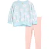 Tucker + Tate Babies'  Kids' Relaxed Fit Crewneck Sweatshirt & Leggings Set In Blue Danny Floral- Pink