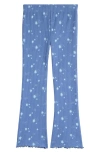 Tucker + Tate Kids' Rib Print Flare Leggings In Blue Colony Western Sky