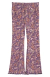Tucker + Tate Kids' Rib Print Flare Leggings In Purple Montana Prairie Floral
