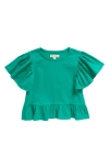 Tucker + Tate Kids' Ruffle Flutter Sleeve T-shirt In Green Depth