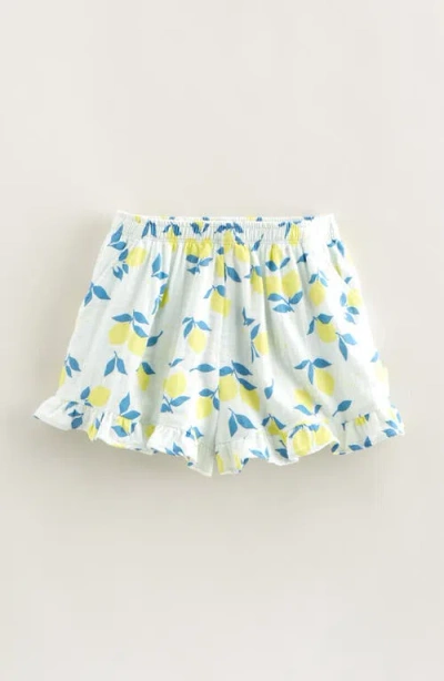 Tucker + Tate Kids' Ruffle Shorts In Blue Saltwater Lemon Floral