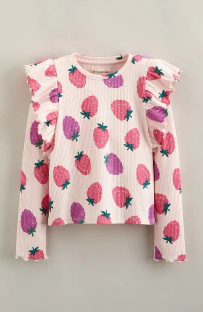 Tucker + Tate Kids' Ruffle Sleeve Rib Top In Pink