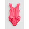 Tucker + Tate Kids' Scallop Ruffle One-piece Swimsuit In Pink Knockout