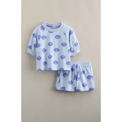 Tucker + Tate Kids' Short Sleeve Sweatshirt & Shorts In Blue