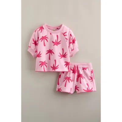 Tucker + Tate Kids' Short Sleeve Sweatshirt & Shorts In Pink