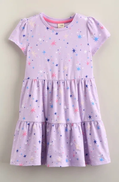 Tucker + Tate Kids' Short Sleeve Tiered Dress In Purple
