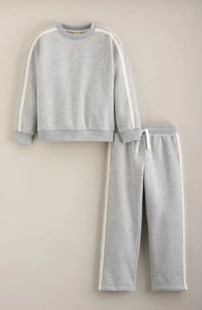 Tucker + Tate Kids' Side Stripe Crewneck Sweatshirt & Sweatpants Set In Gray
