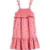 Tucker + Tate Kids' Smocked Tiered Chambray Dress In Coral Sunkiss Strawberries