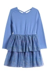 Tucker + Tate Kids' Sparkle Long Sleeve Tutu Dress In Blue Colony