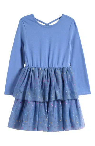 Tucker + Tate Kids' Sparkle Long Sleeve Tutu Dress In Blue Colony
