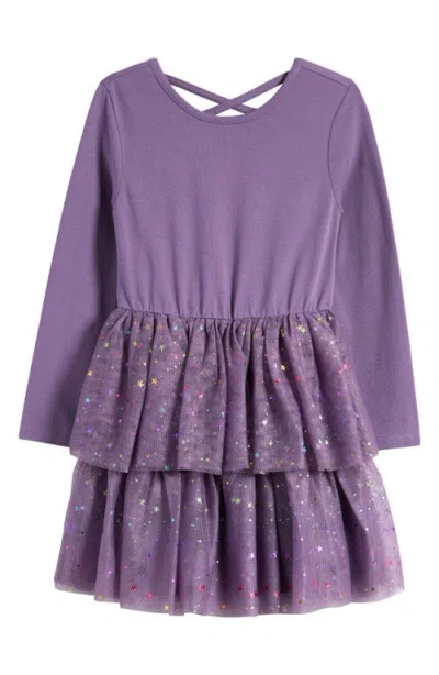 Tucker + Tate Kids' Sparkle Long Sleeve Tutu Dress In Purple Montana