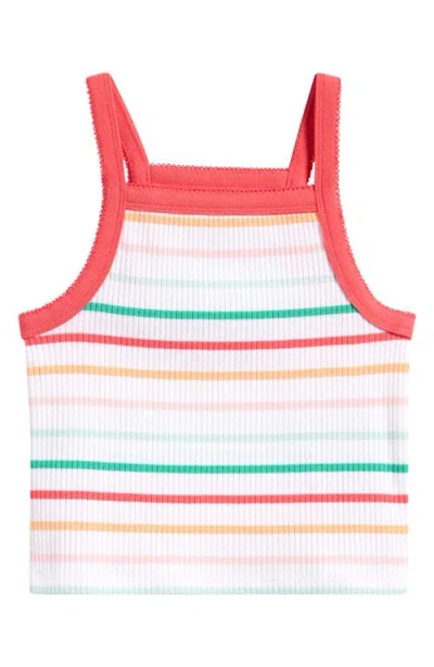 Tucker + Tate Kids' Square Neck Rib Tank In White- Multi Sophie Stripe
