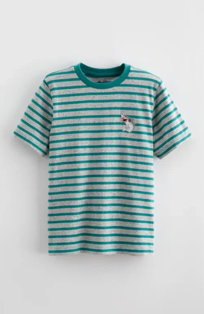 Tucker + Tate Kids' Stripe Embroidered T-shirt In Green