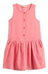 Tucker + Tate Kids' Stripe Sleeveless Cotton Drop Waist Dress In Coral Sugar Lena Stripe