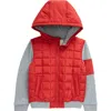 Tucker + Tate Kids' Summit Crest Mixed Media Jacket In Red Mineral