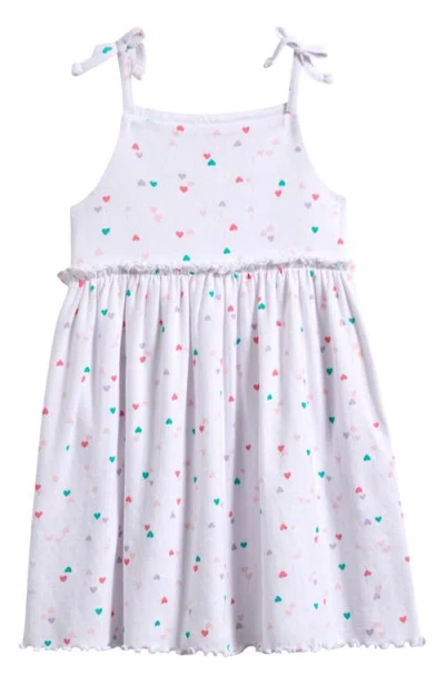 Tucker + Tate Kids' Bow Strap Tank Dress In White- Multi Scattered Hearts