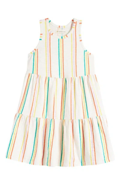 Tucker + Tate Kids' Tiered Dress In Ivory Egret- Janice Stripe