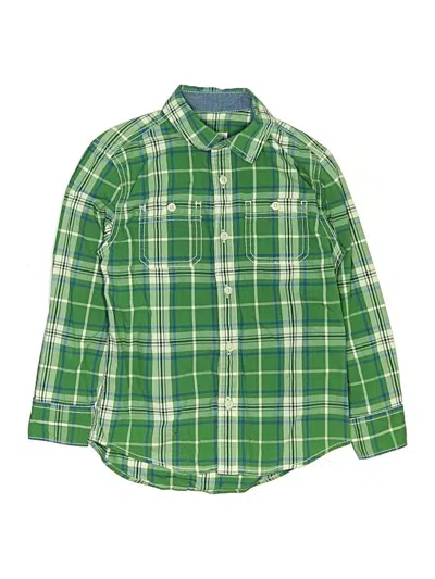 Pre-owned Tucker + Tate Kids' Long Sleeve Button Down Shirt In Green