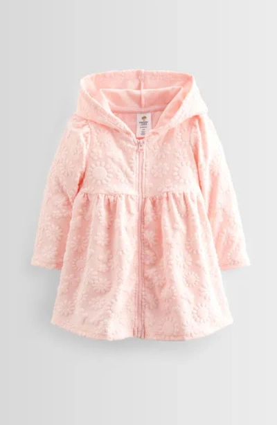 Tucker + Tate Babies'  Long Sleeve Terry Cloth Swim Cover-up In Pink Balm Subtle Floral