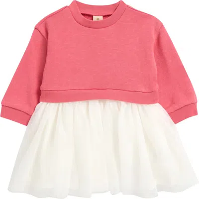 Tucker + Tate Babies'  Long Sleeve Tutu Dress In Pink Rapture- White
