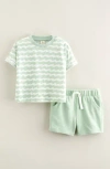 Tucker + Tate Patterned T-shirt & Drawstring Shorts Set In Green