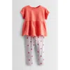Tucker + Tate Peplum T-shirt & Leggings Set In Multi