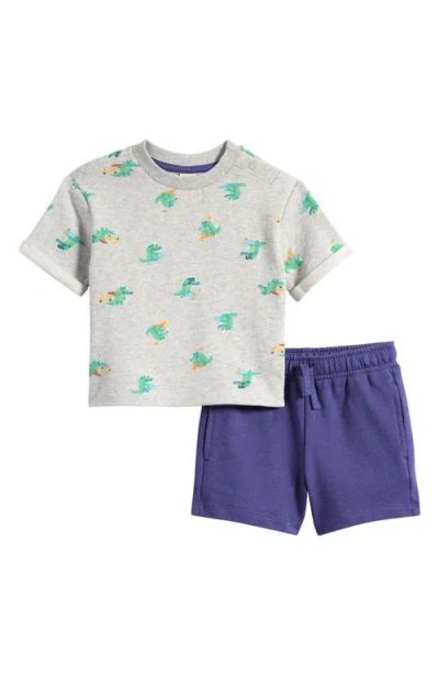 Tucker + Tate Babies'  Print Cotton T-shirt & Shorts Set In Grey Motor Crocs- Navy