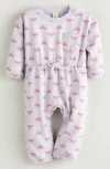 Tucker + Tate Babies'  Print Fleece Romper In Purple Petal Cheerful Bow