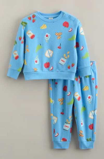 Tucker + Tate Babies'  Print Fleece Sweatshirt & Joggers Set In Blue